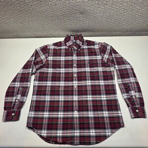 Ralph Lauren Mens Medium Red Plaid Button Down Shirt Long Sleeve Pony Logo